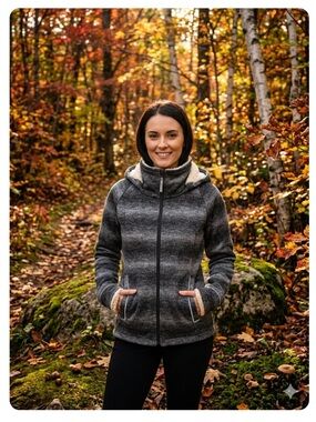 Bench Grey Ombre Striped Full Zip Running
Jacket Fleece Sherpa Hood M